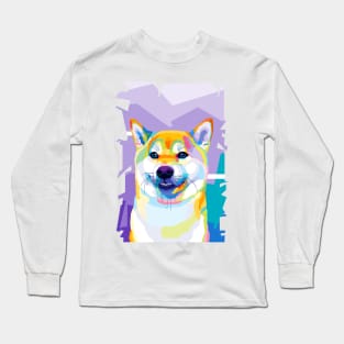 Animals Shiba Inu Wpap Art Long Sleeve T-Shirt